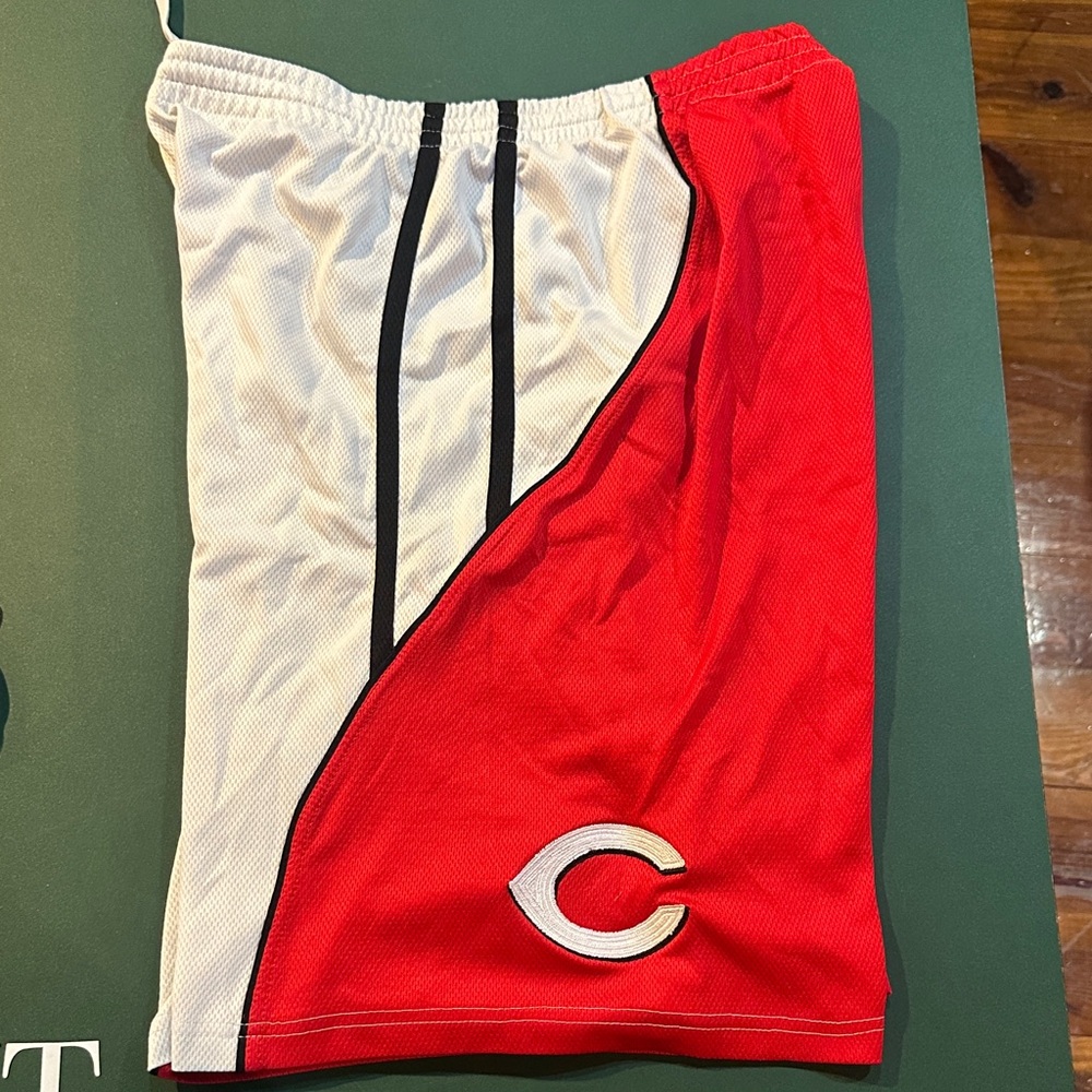Stitches Red and White Men's Athletic Shorts